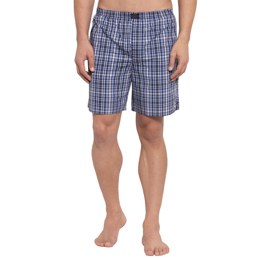 Crosscreek Men Blue Checked Boxer Crosscreek