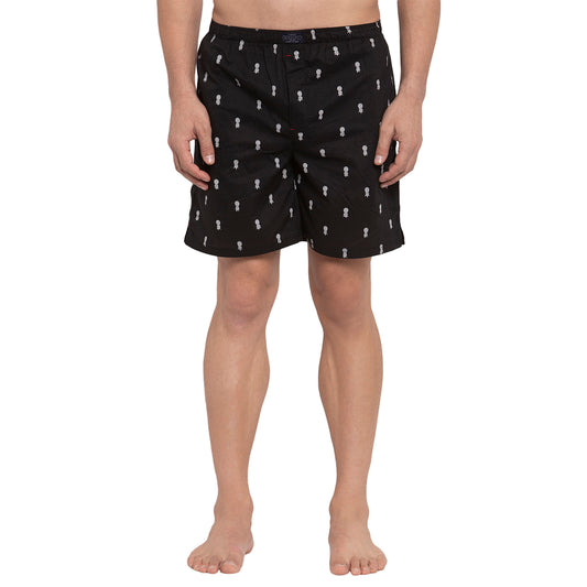Crosscreek Men Black Printed Boxers Crosscreek