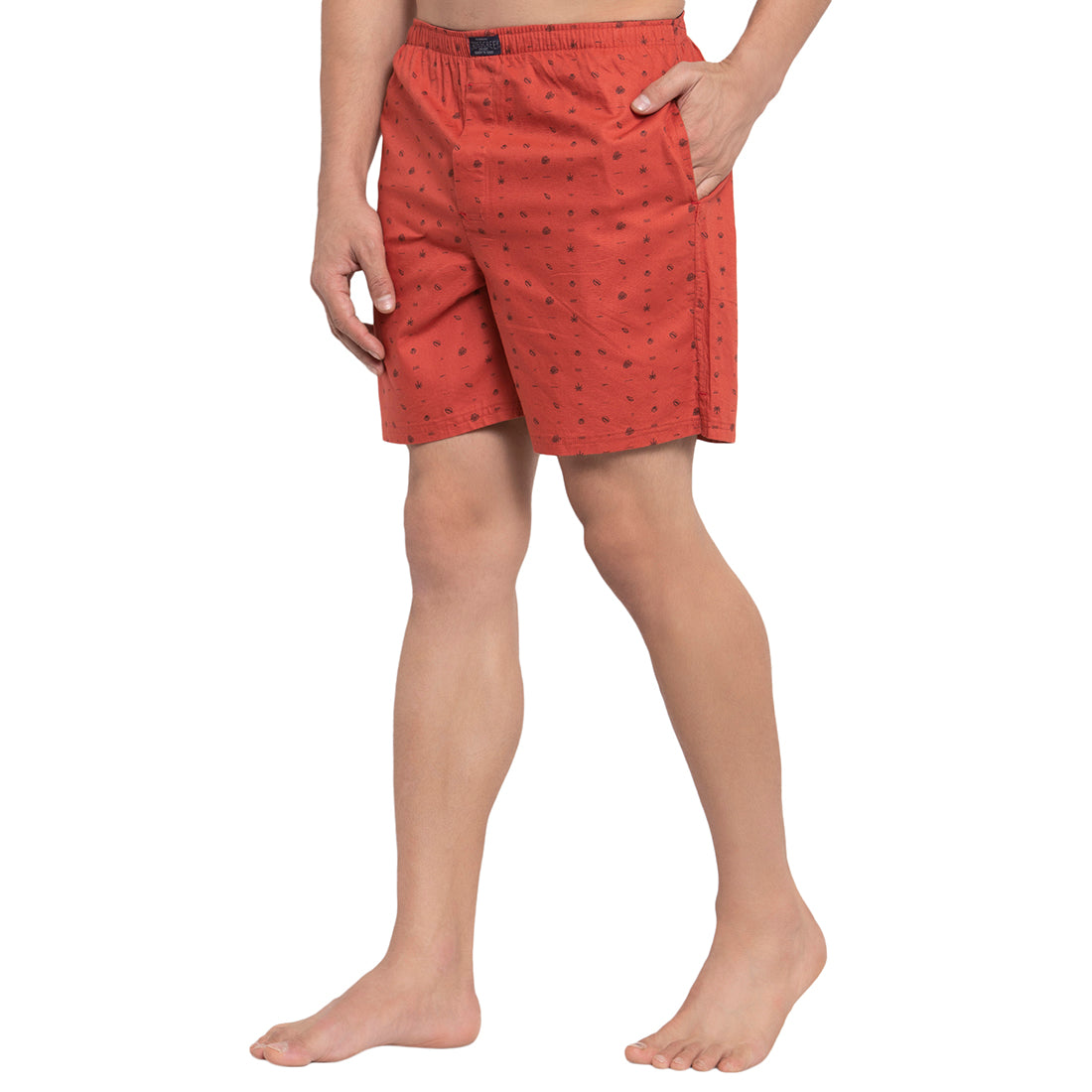 Crosscreek Men Burnt Red Printed Boxer Crosscreek