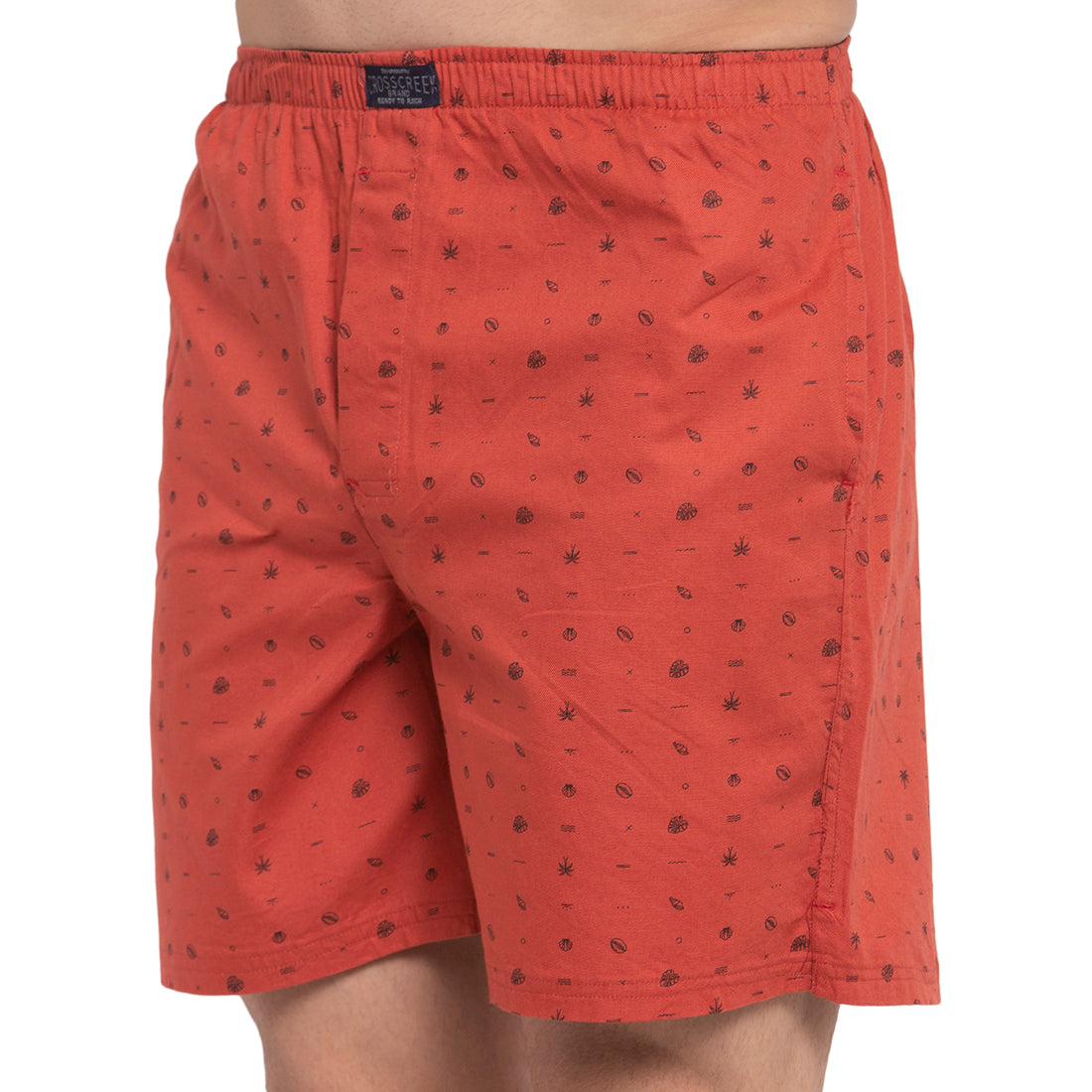 Crosscreek Men Burnt Red Printed Boxer Crosscreek