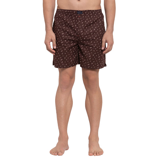 Crosscreek Men Brown Printed Boxers Crosscreek