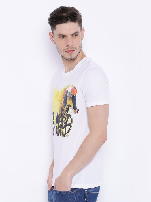 Wolfpack Men White Printed T-Shirt Wolfpack