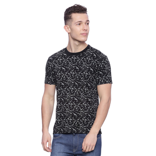 Wolfpack Men Black Printed T-Shirt Wolfpack