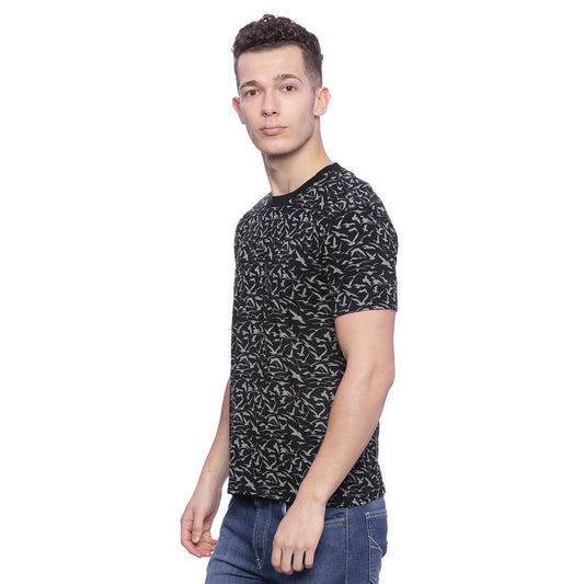 Wolfpack Men Black Printed T-Shirt Wolfpack