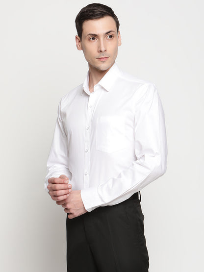 Copperline Men White Dobby Formal Shirt Copperline