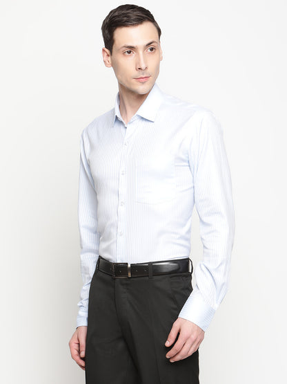 Copperline Men LIght Blue Dobby Formal Shirt Copperline