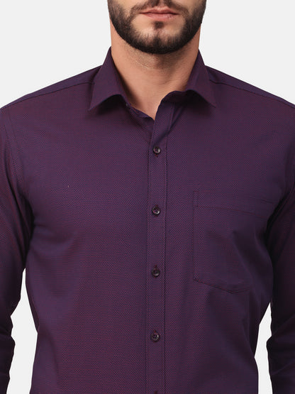 Copperline Men Purple Dobby Formal Shirt