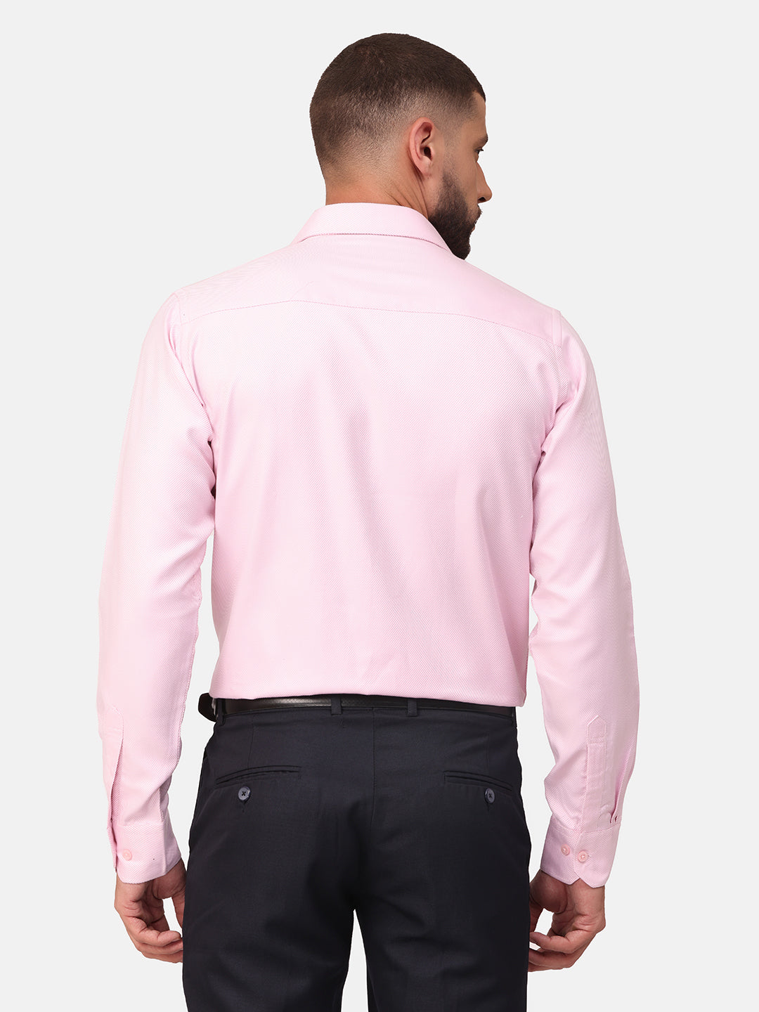 Copperline Men Pink Dobby Formal Shirt Copperline