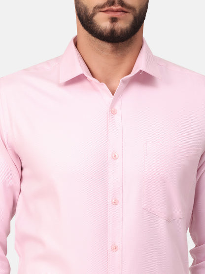 Copperline Men Pink Dobby Formal Shirt Copperline