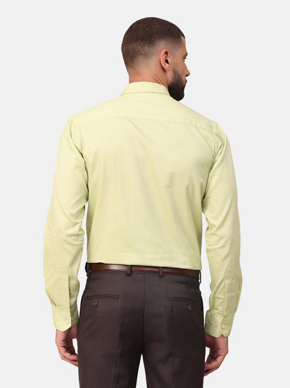 Copperline Men Green Solid Formal Shirt Copperline