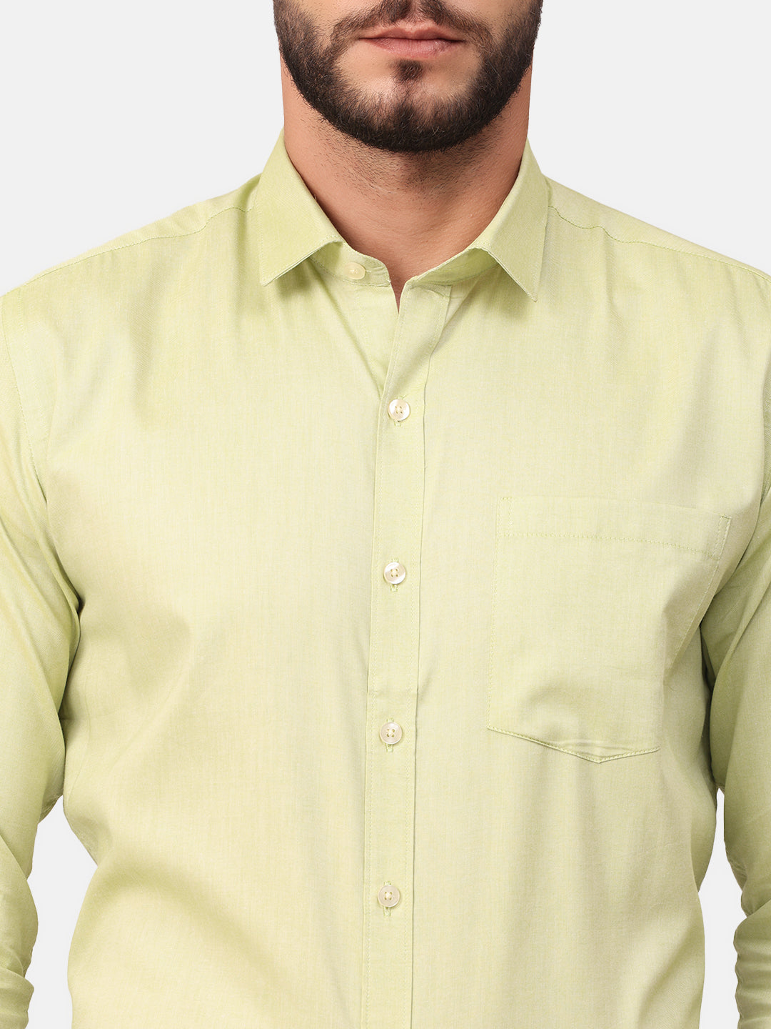 Copperline Men Green Solid Formal Shirt Copperline