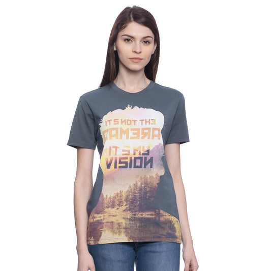 Wolfpack Women Grey Printed T-Shirt Wolfpack
