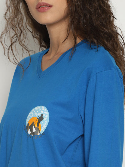 The Perfect Full Sleeve Trekking Tee Royal Blue Wolfpack