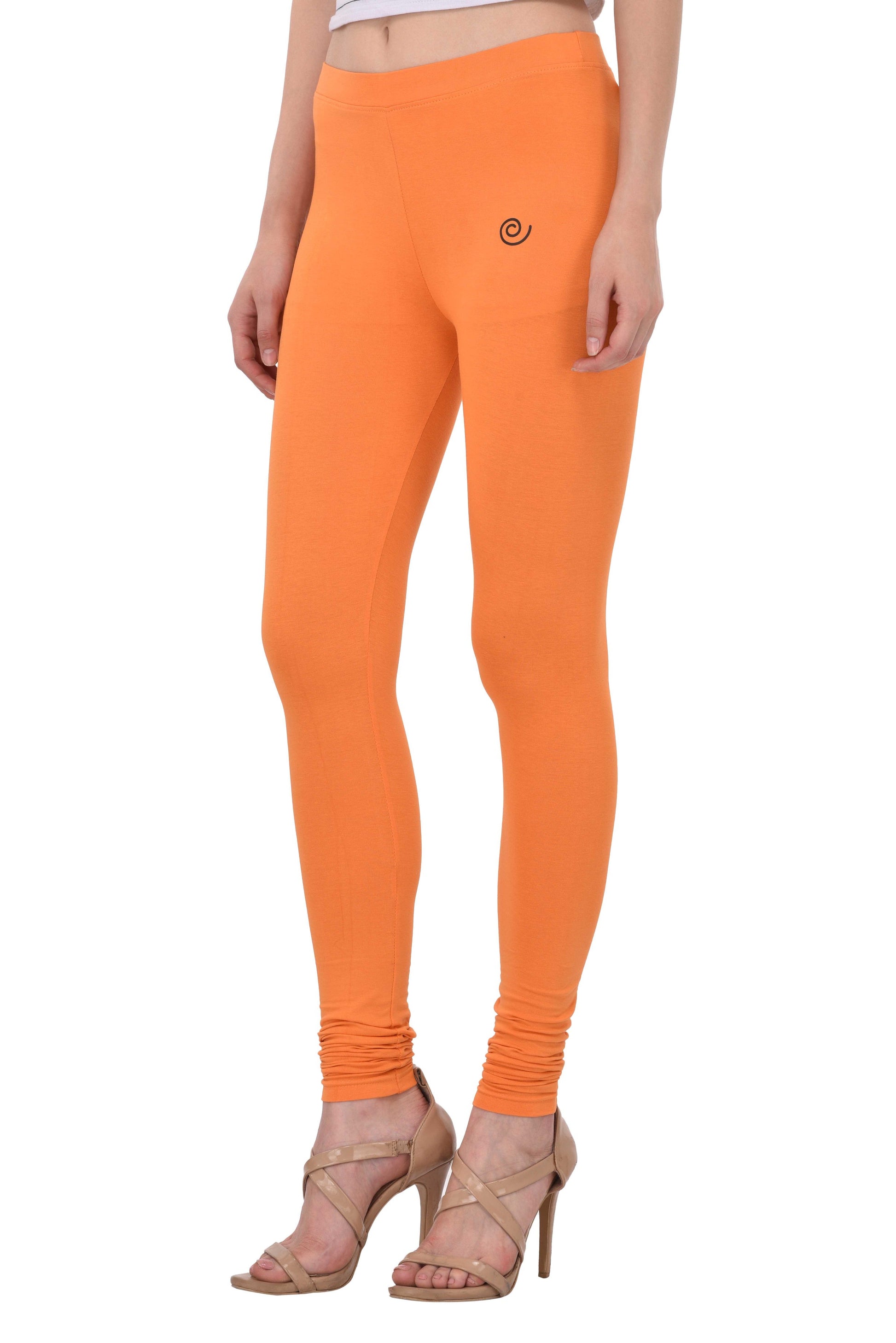 Diti Mandarin Orange Cotton Leggings for Women Diti