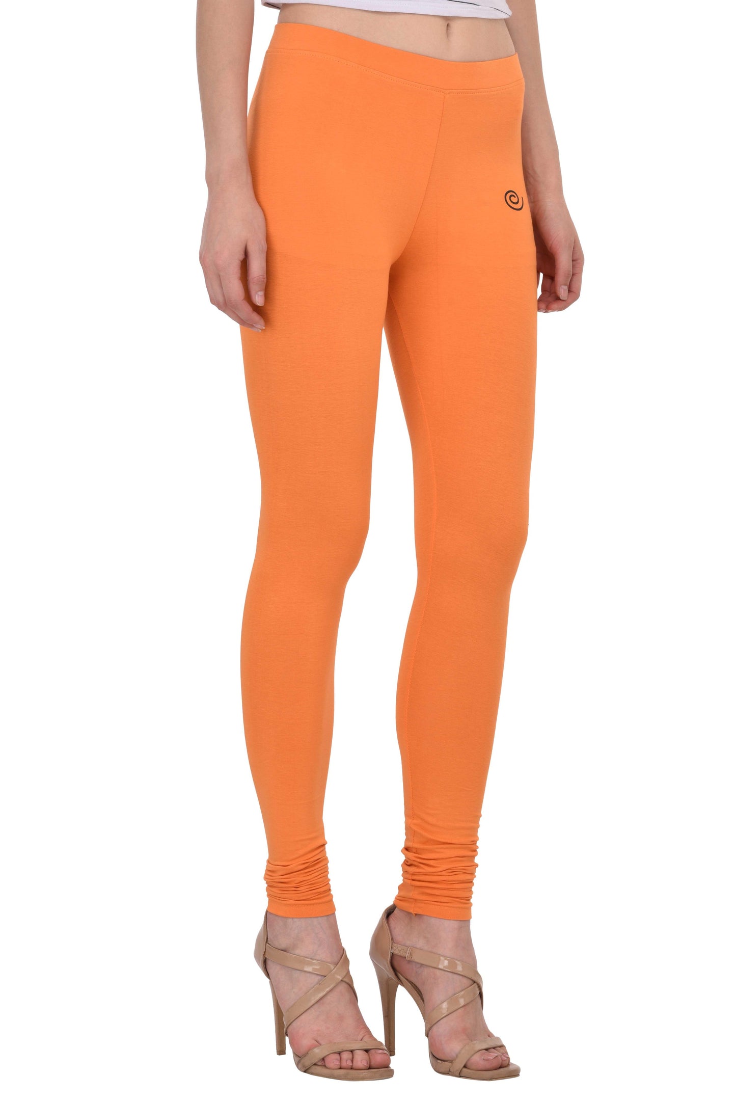 Diti Mandarin Orange Cotton Leggings for Women Diti
