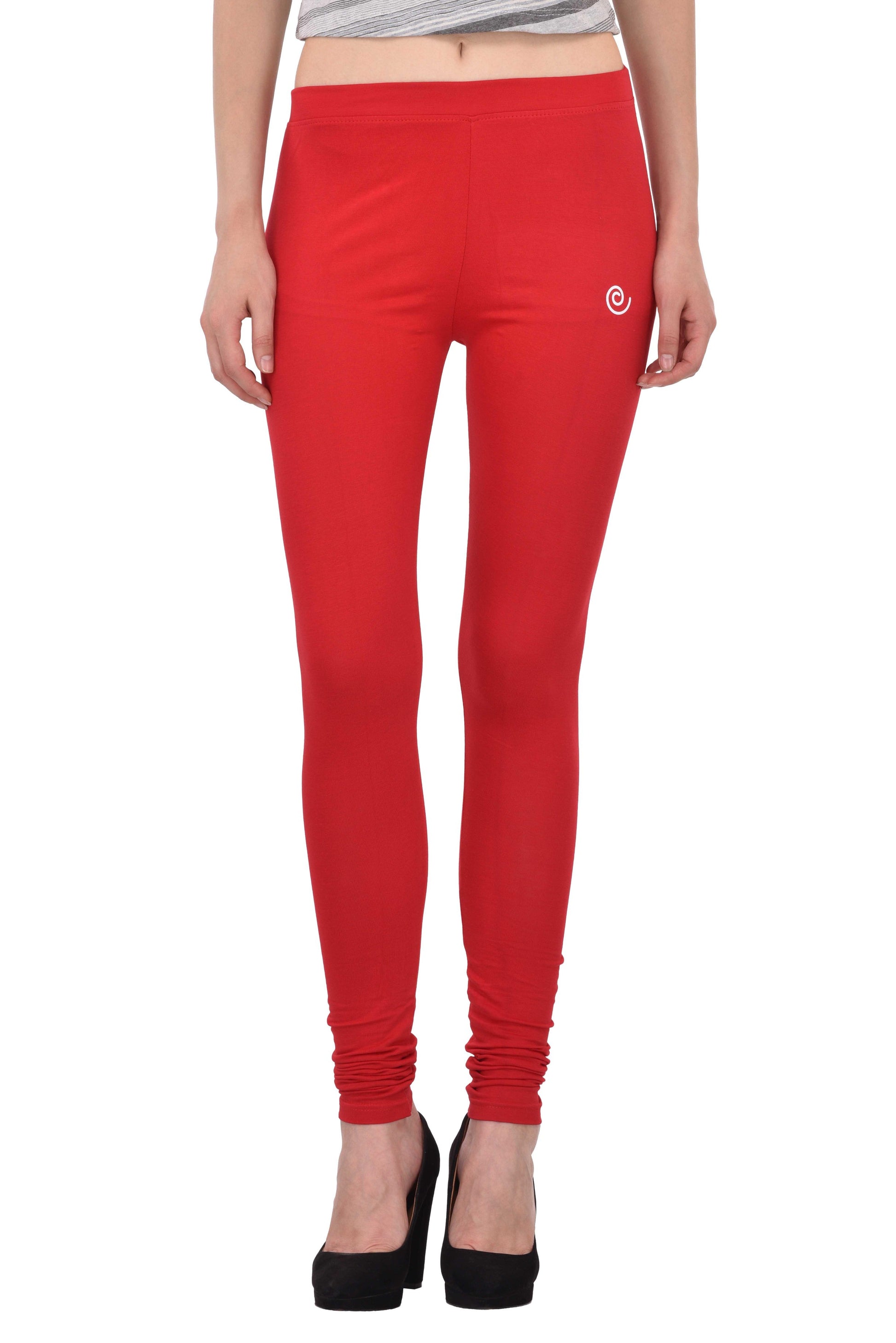 Diti Red Cotton Leggings for Women Diti