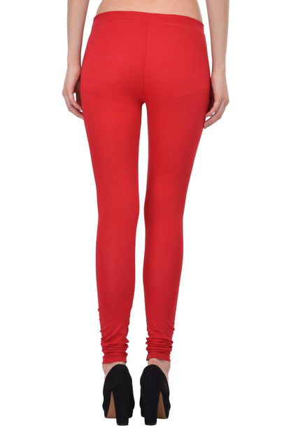 Diti Red Cotton Leggings for Women Diti