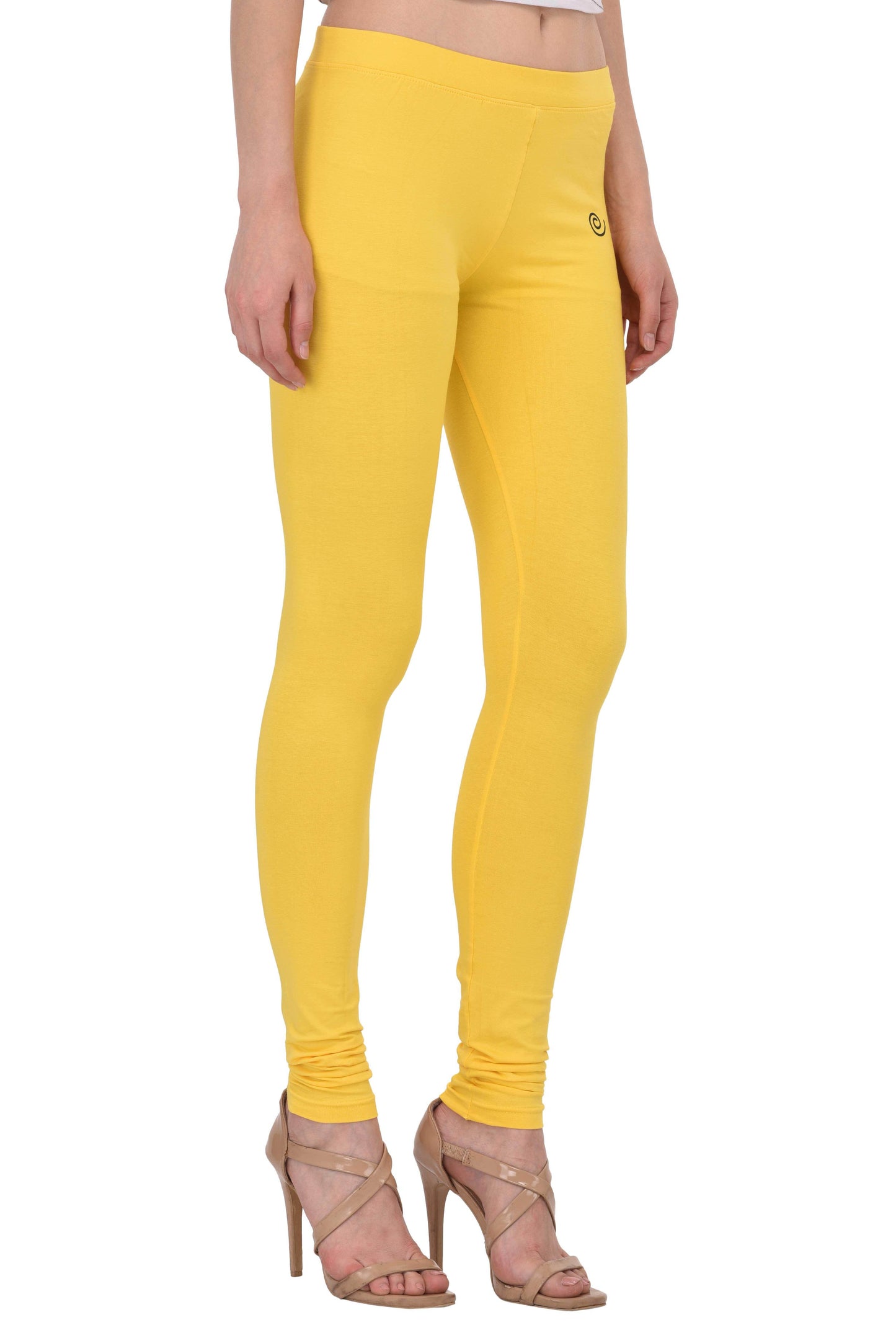 Diti Yellow Cotton Leggings for Women Diti