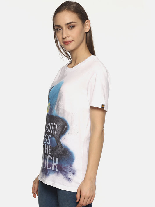Wolfpack Women White Printed T-Shirt Wolfpack
