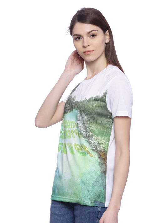 Wolfpack Women White Printed T-Shirt Wolfpack