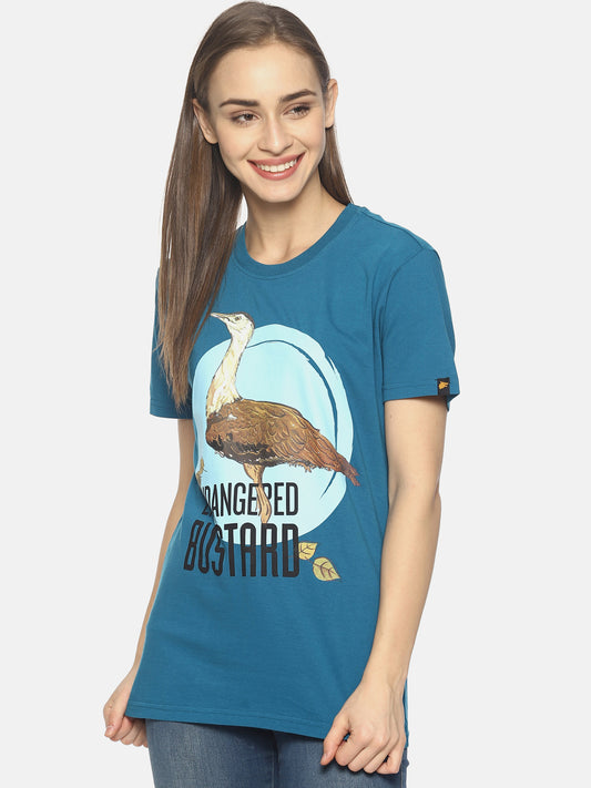 Wolfpack Women Blue Printed T-Shirt Wolfpack