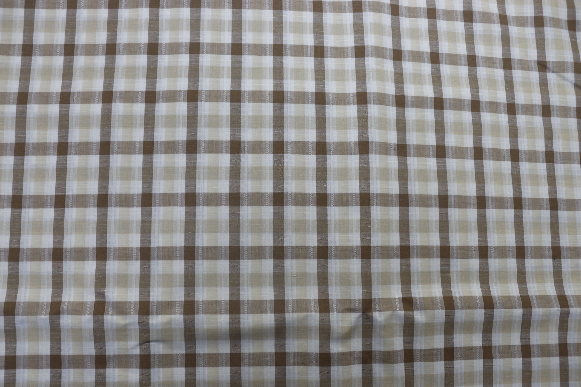 Beige Yarn Dyed Checks Cotton Linen Unstitched Men's Shirt Piece (Width 58 Inch | 1.60 Meters) Crosscreek