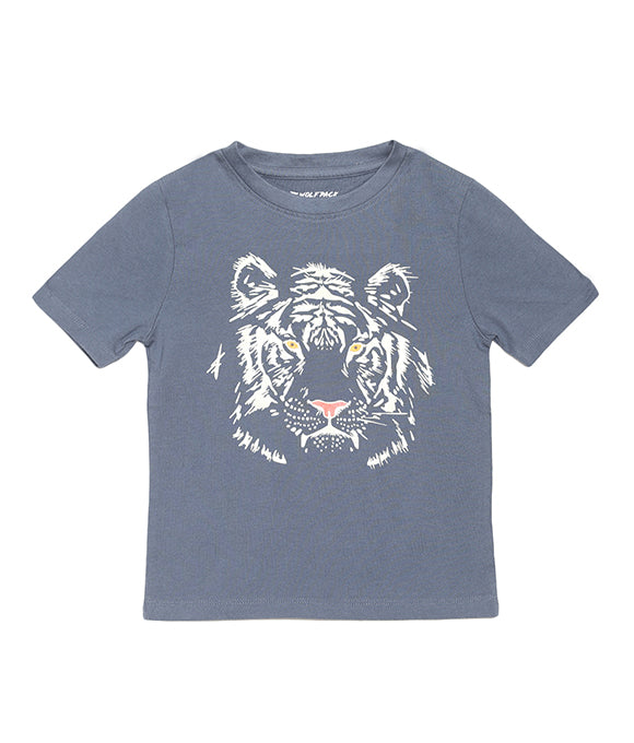 Wolfpack Boys Blue Printed T-Shirt Wolfpack