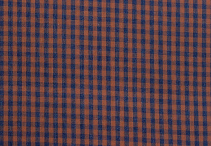 Brown Yarn Dyed Checks Cotton Unstitched Men's Shirt Piece (Width 58 Inch | 1.60 Meters)