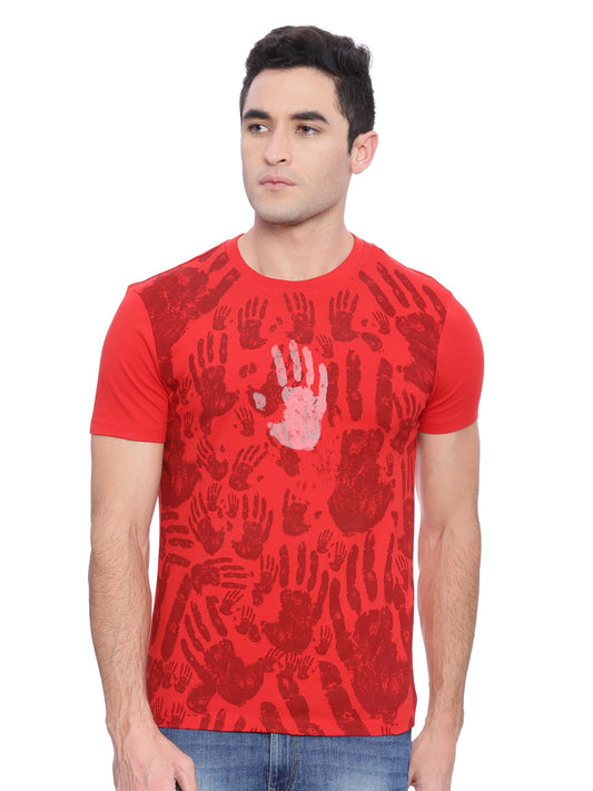 Wolfpack Men Red Printed T-Shirt Wolfpack