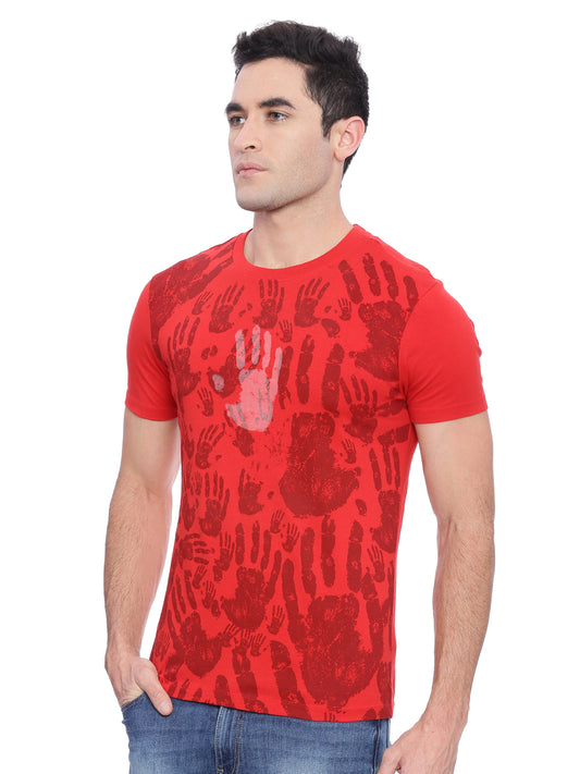 Wolfpack Men Red Printed T-Shirt Wolfpack