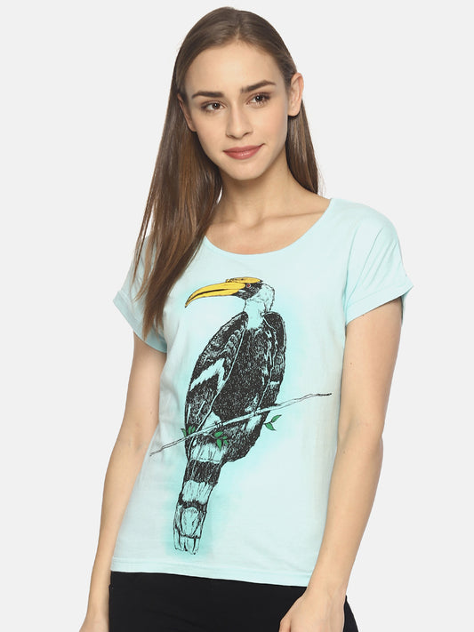 Wolfpack Women Mint Printed T-Shirt Wolfpack