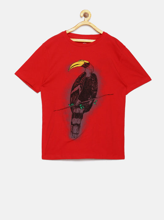 Wolfpack Boys Red Graphic Printed T-Shirt Wolfpack