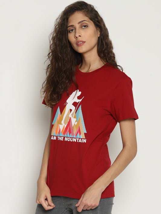 Wolfpack Women Red Printed T-Shirt Wolfpack