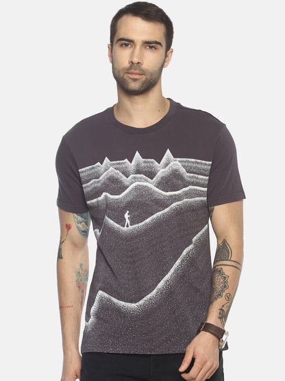 Wolfpack Men Dark Grey Printed T-Shirt Wolfpack