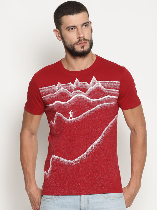 Wolfpack Men Red Printed T-Shirt Wolfpack