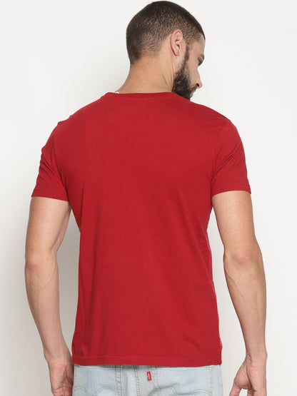 Wolfpack Men Red Printed T-Shirt Wolfpack