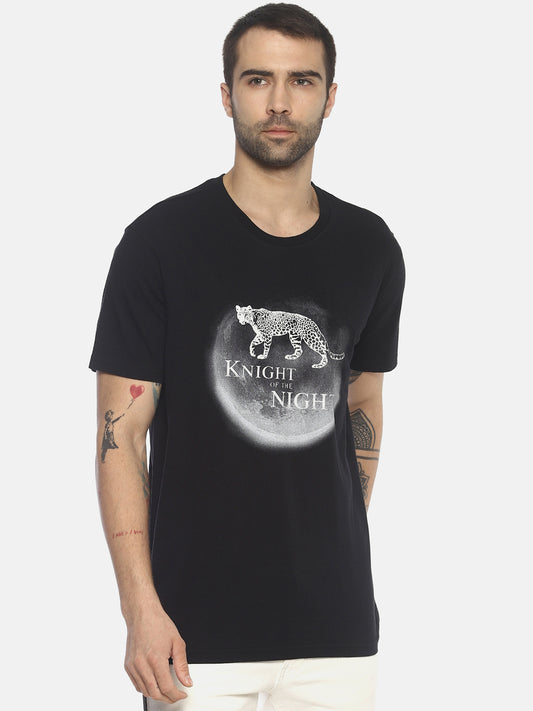 Wolfpack Men Black Printed T-Shirt Wolfpack