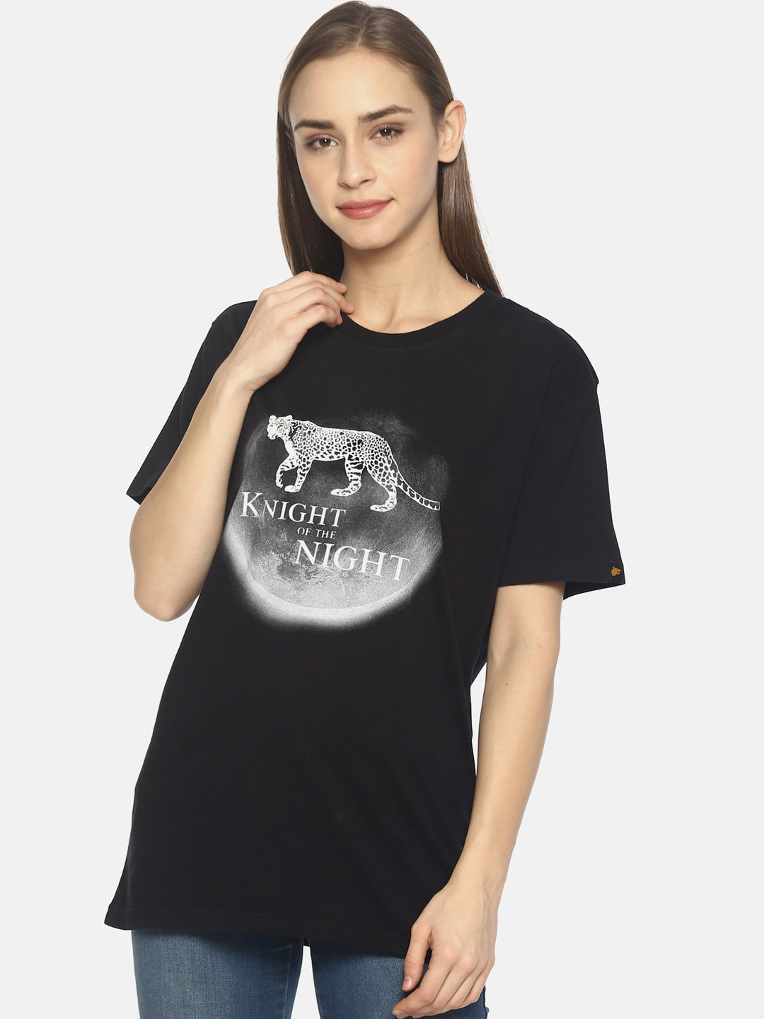 Wolfpack Women Black Printed T-Shirt Wolfpack
