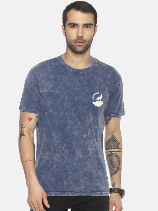 Wolfpack Men Blue Plain T-Shirt Wolfpack
