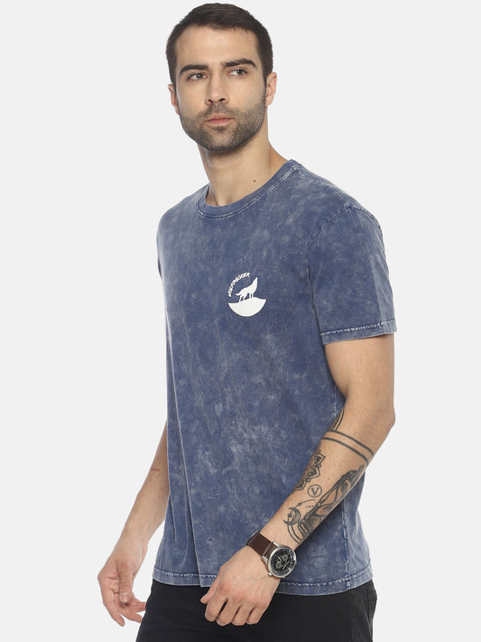 Wolfpack Men Blue Plain T-Shirt Wolfpack