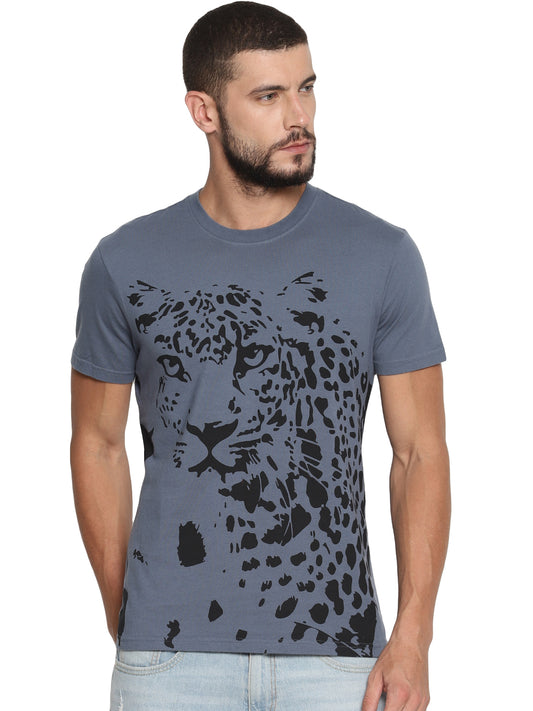 Wolfpack Men China Blue Printed T-Shirt Wolfpack