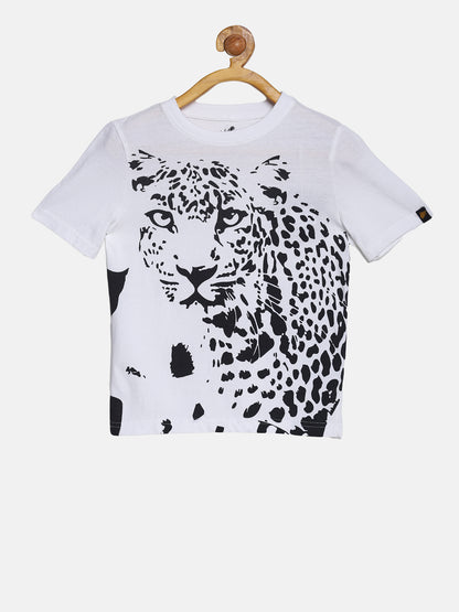 Wolfpack Boys White Graphic Printed T-Shirt Wolfpack