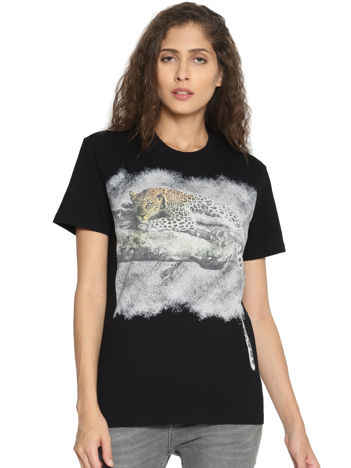 Wolfpack Women Black Printed T-Shirt Wolfpack