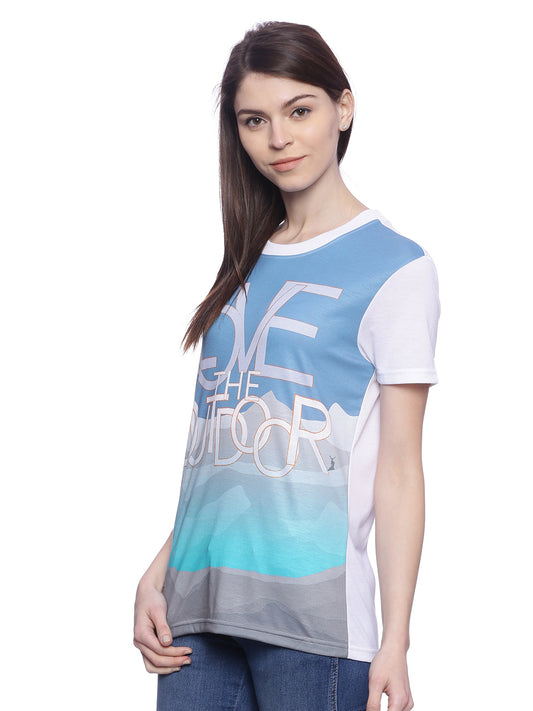 Wolfpack Women White Polyester Printed T-Shirt Wolfpack