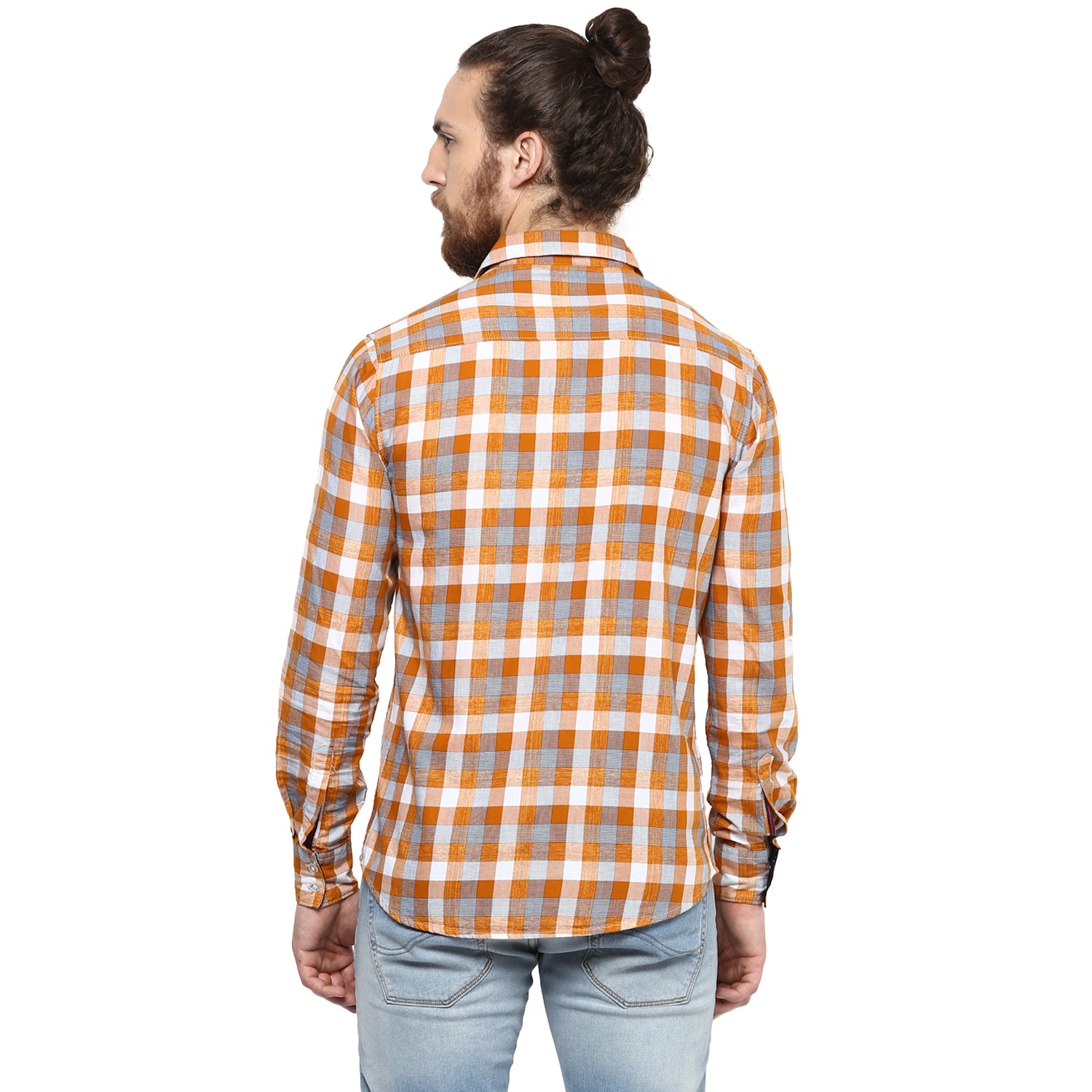 Crosscreek Men Mustard Checks Shirt Crosscreek