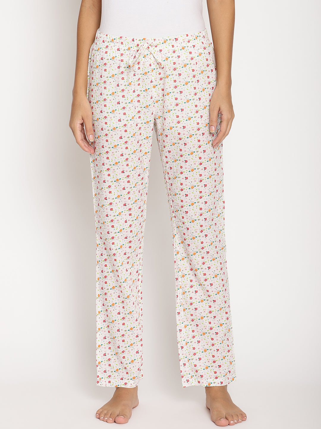 Wolfpack Women White with Flower Night Pant Wolfpack