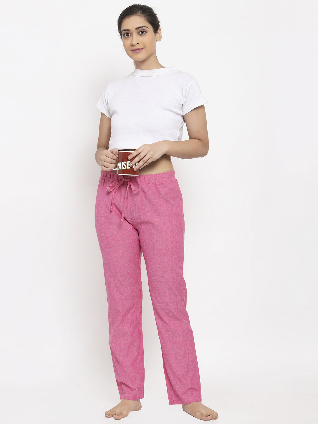 Wolfpack Woven Pink Solid Night Pants Wolfpack