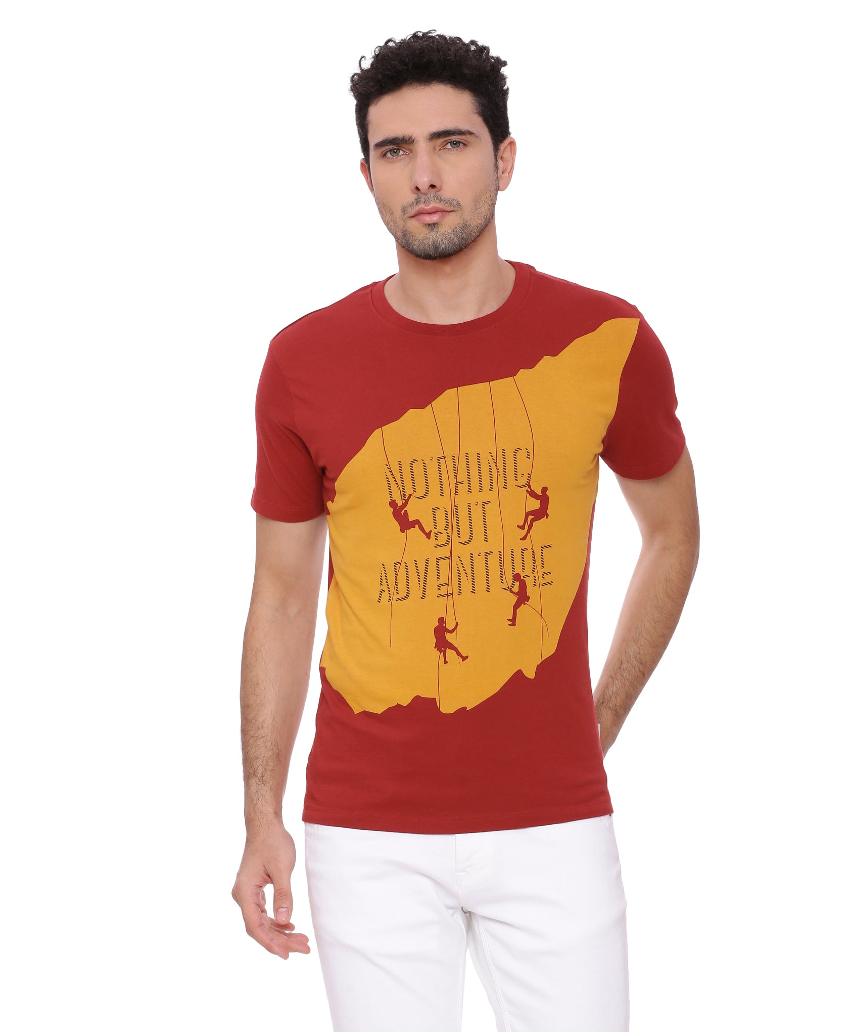 Wolfpack Men Red Printed T-Shirt Wolfpack