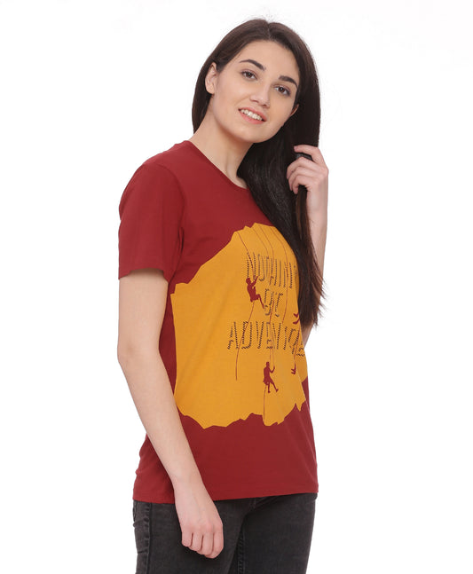 Wolfpack Women Red Printed T-Shirt Wolfpack