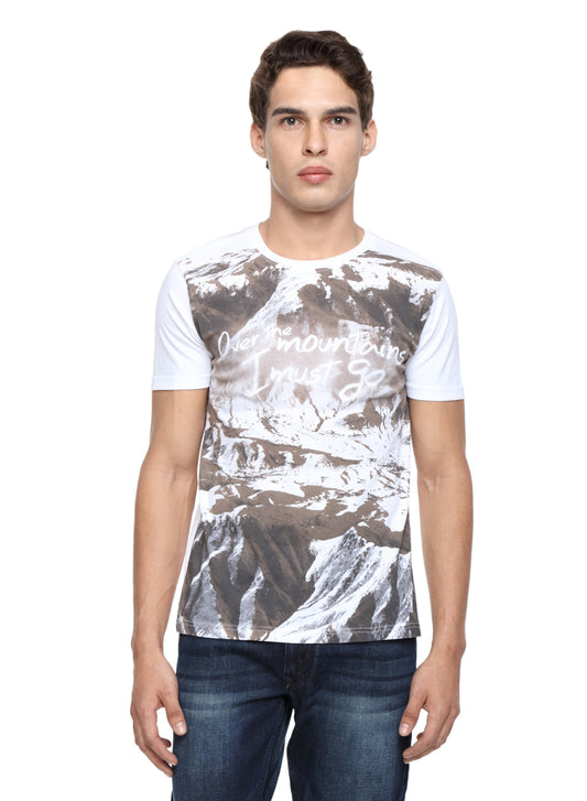 Wolfpack Men White Polyester Printed T-Shirt Wolfpack